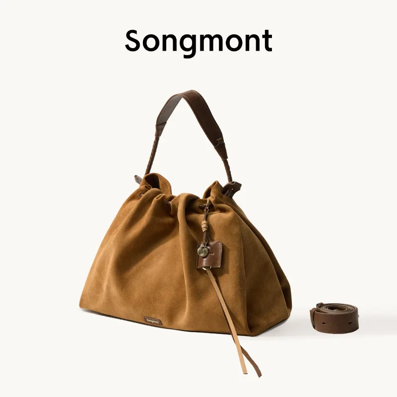 

Songmont Fashion Slouchy Tote Bag - Premium Suede Oversized Shoulder Bag, Roomy Messenger Hobo