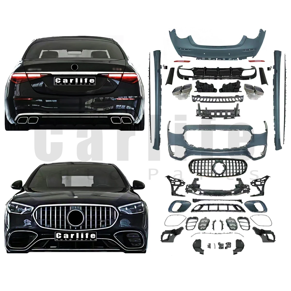 

Wholesale Auto Parts Body Kit for S Class W223 2021-2024 Upgrade to S63 Model.