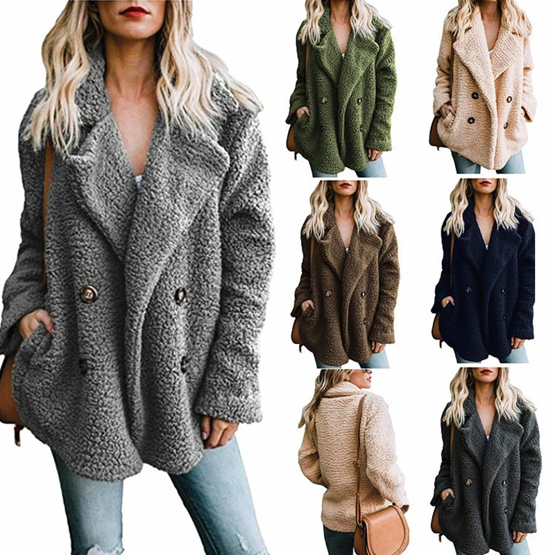 New Autumn Winter Teddy Coat Women Faux Fur Coat Female Oversized Teddy Jacket Ladies Outerwear Overcoat Thick Warm Plush Coats