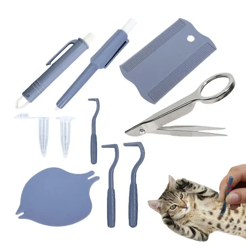

Dog Tick Remover Cats Flea Puller Set Multifunctional Ergonomic Flea And Tick Remover Kit For Dogs Cats And Multi-Pet Household