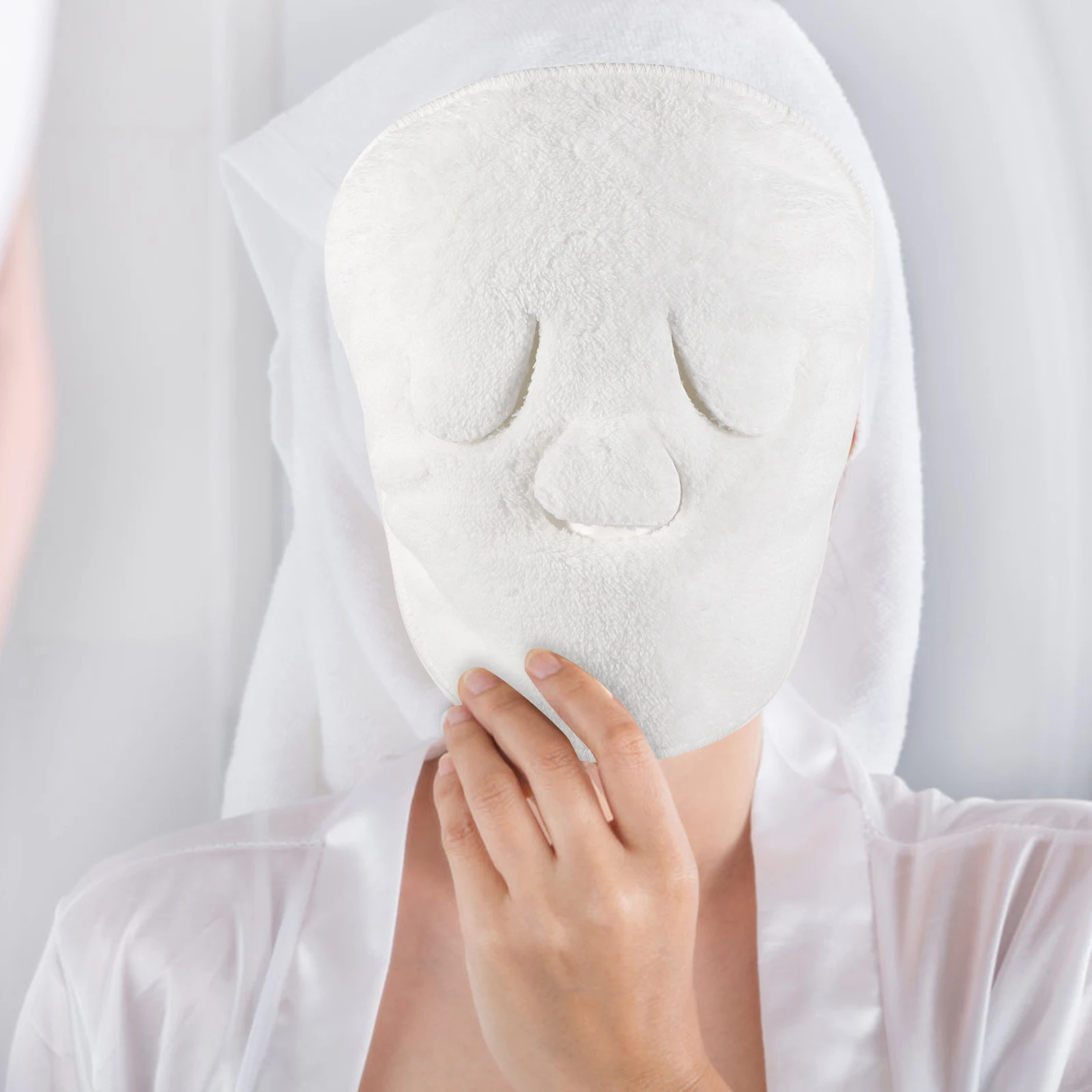 Asciugamano per maschera per il viso con impacco caldo Asciugamano riutilizzabile in pile di corallo a copertura totale per la cura del viso Regalo di San Valentino Freddo per i facciali