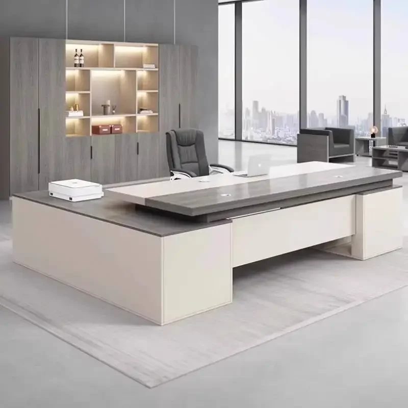 Storage Style Office Desks Simple Unique Narrow White Cheap Office Desks Luxury Modern Study Escritorios Work Station Table