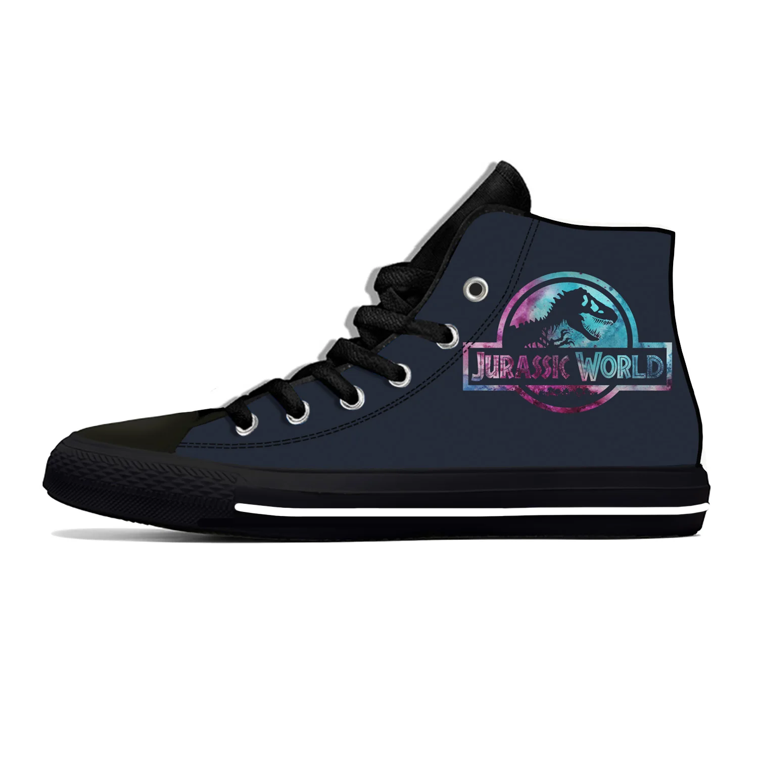Summer Jurassic Park Movie Dinosaur Anime Cartoon Casual Shoes High Top Lightweight Board Shoes Breathable Men Women Sneakers