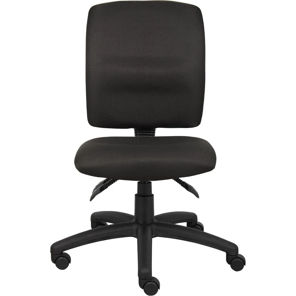 كرسي مهام قماشي متعدد الوظائف من Boss Office Products بدون أذرع باللون الأسود (B3035-BK) #6