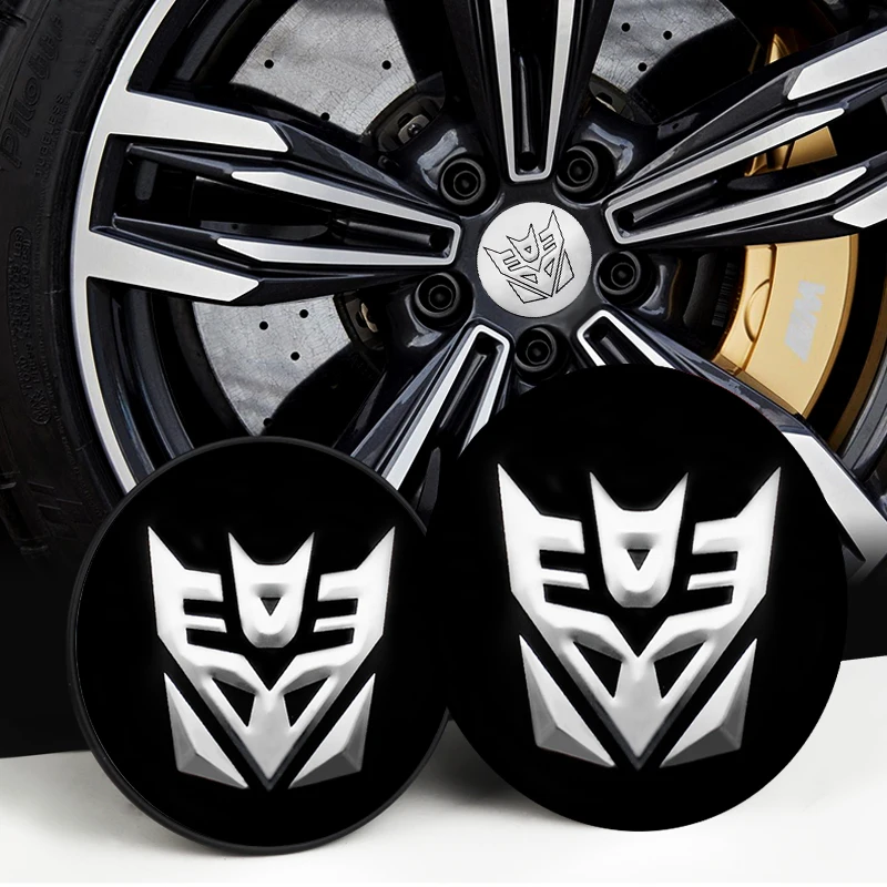 4 قطعة/المجموعة 56 + 60 مللي متر Autobot شعار سيارة عجلة مركز غطاء محور حافة غطاء محور ملصقات المحولات شارة اكسسوارات السيارات التصميم #1