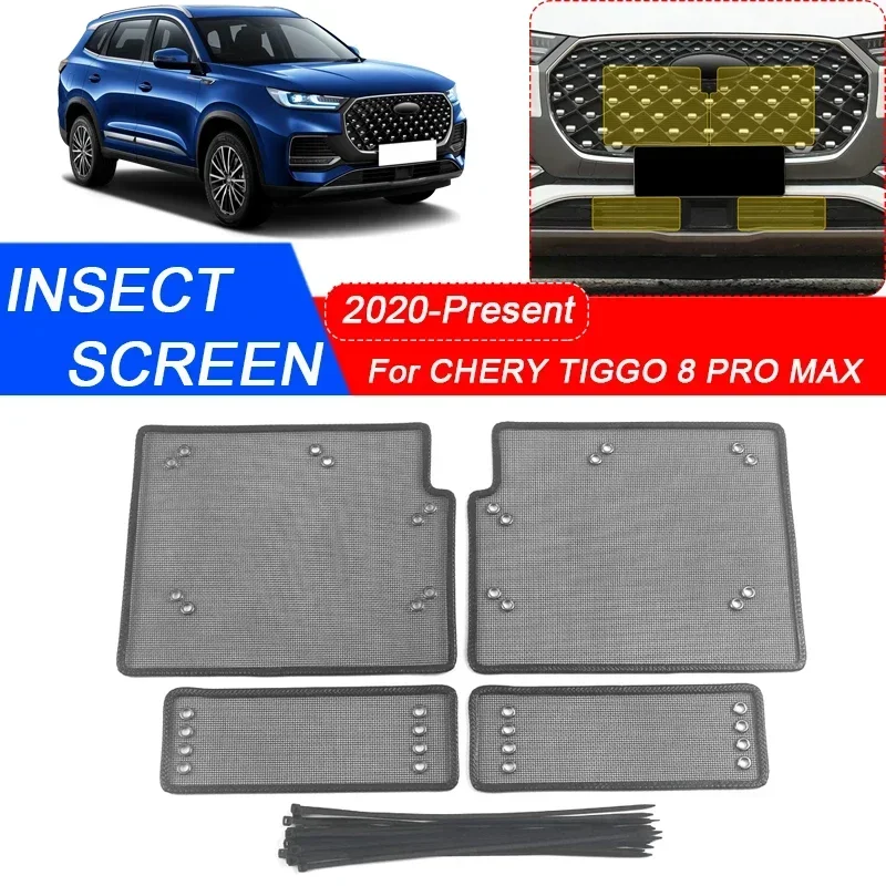 4PCS For CHERY TIGGO 8 PRO MAX 2020-2025 Car Insect-proof Air Inlet Protection Cover Airin Insert Net Vent Racing Grill Filter