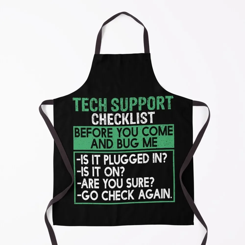 

Distressed funny retro tech support funny Apron Chef Uniform Hairdressing Hairdresser Accessories Apron