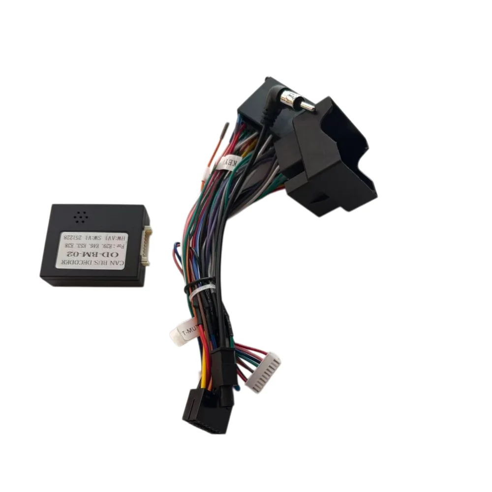 Car Radio Cable CAN-Bus OD-BM-02 For BMW 5 Series E46 E39 X5 E53 16 Pin Power Wiring Harness Android Auto Multimedia Connector