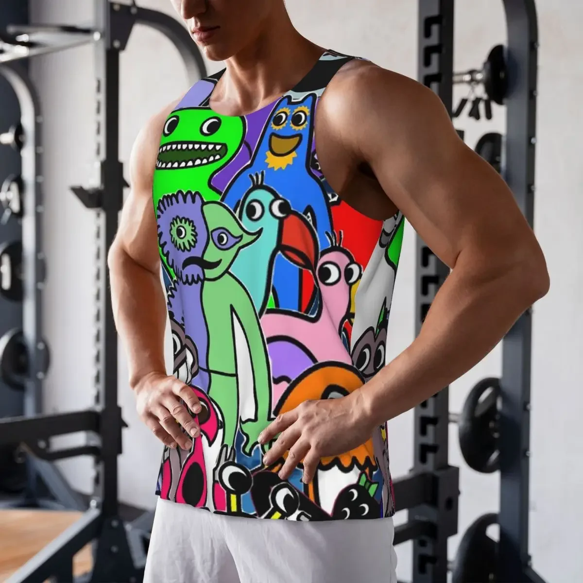 Quick Dry Cartoon Garten Of Banban Gym Tank Muscle Sleeveless Shirt Bodybuilding Breathable Vest