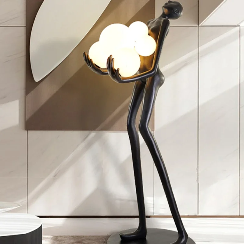 Art, sculpture, floor lamp, home showroom, window artwork, large floor ornaments