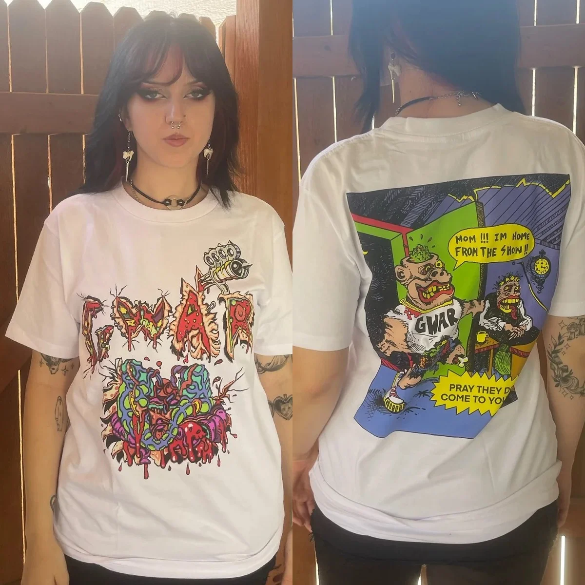 Grotesque Organic Slime Font GWAR T Shirt, Creepy Aggressive Thrash Metal Retro Unisex Top
