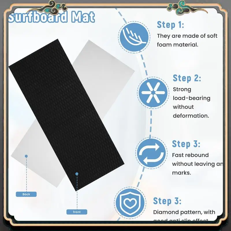 M45K-Водный скутер, нескользящий морской пол, лист синтетической пены Eva, 37X92 см, черный коврик для доски для серфинга, водные лыжи, скольжения