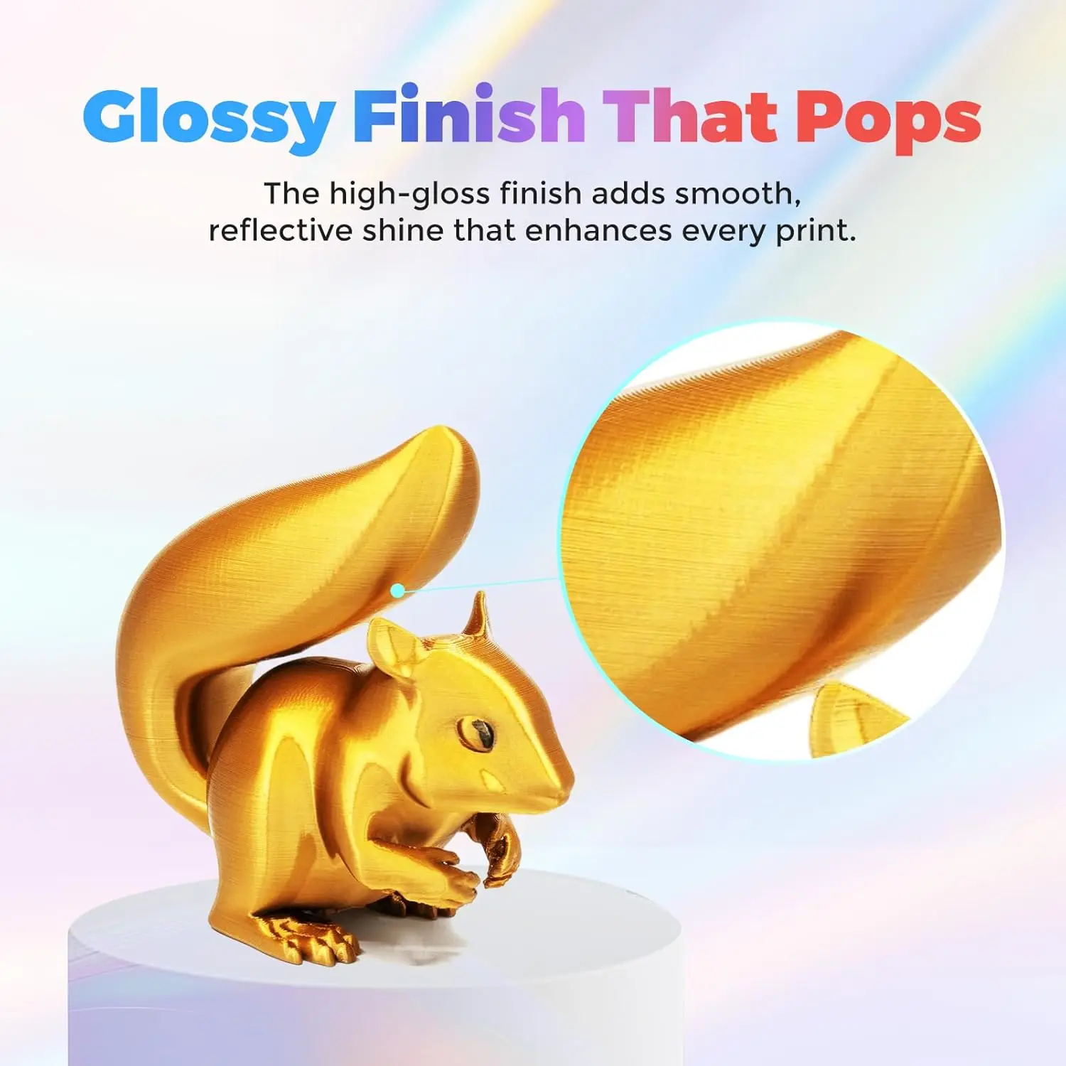 Silk PLA 3D Printer Filament 1.75mm 3D Printing Filament 250g Dimensional Accuracy +/- 0.03mm for Most FDM 3D Printers