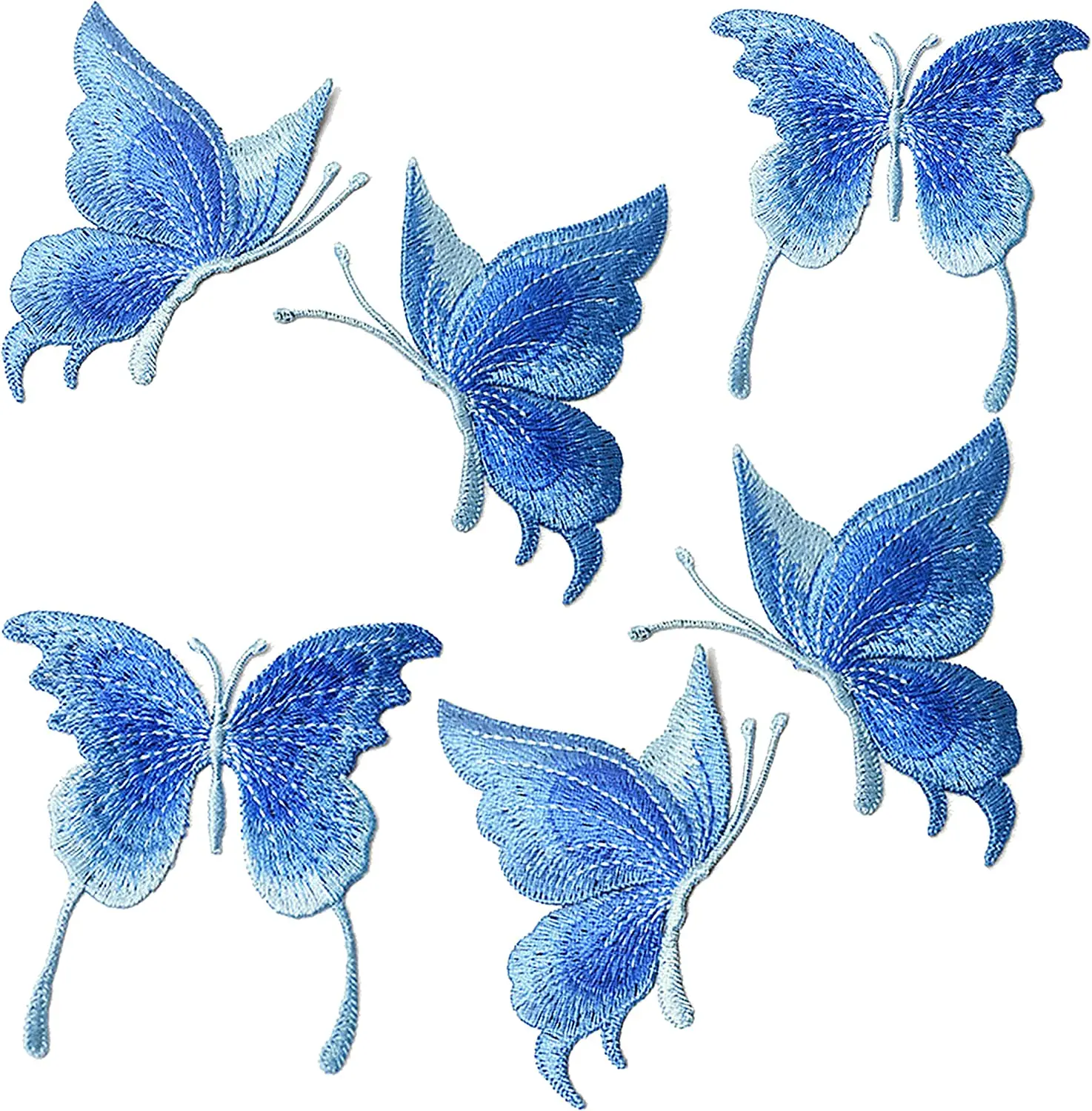 6Pcs Handmade Mesh Butterfly Patches Sew On DIY Clothes Hats Skirt Legging Hair Clips Decor Accessories Applliques