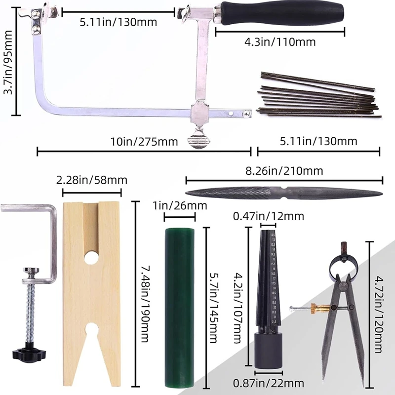 Imagem -06 - Jóias Anel Wax Tube Moldes Carving Tool Kit Fazendo Lost Wax Casting Kit Serra de Anel com Lâminas Anel de Cera Sizer