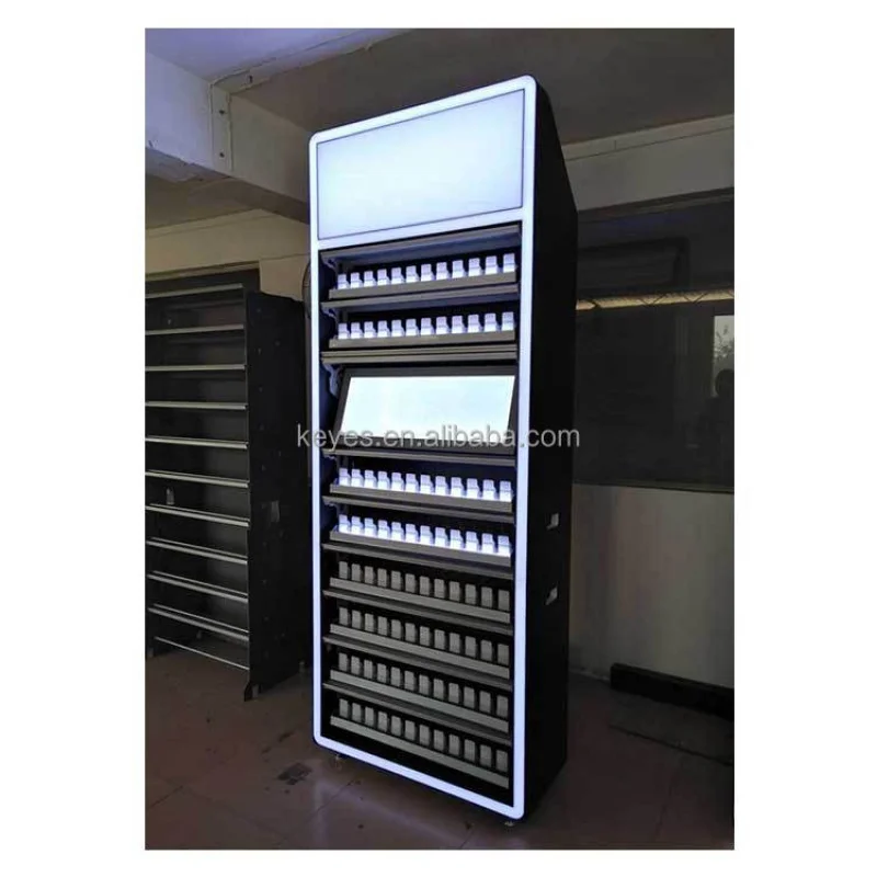 custom.Custom Smoke Shop Cabinet Led Box Floor Display