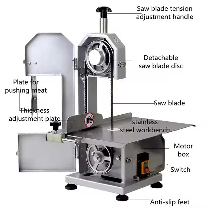 

Heavy Frozen Butcher Saw Cutter Aluminum Carbon Steel Body for Cow Pork Slaughter Processing