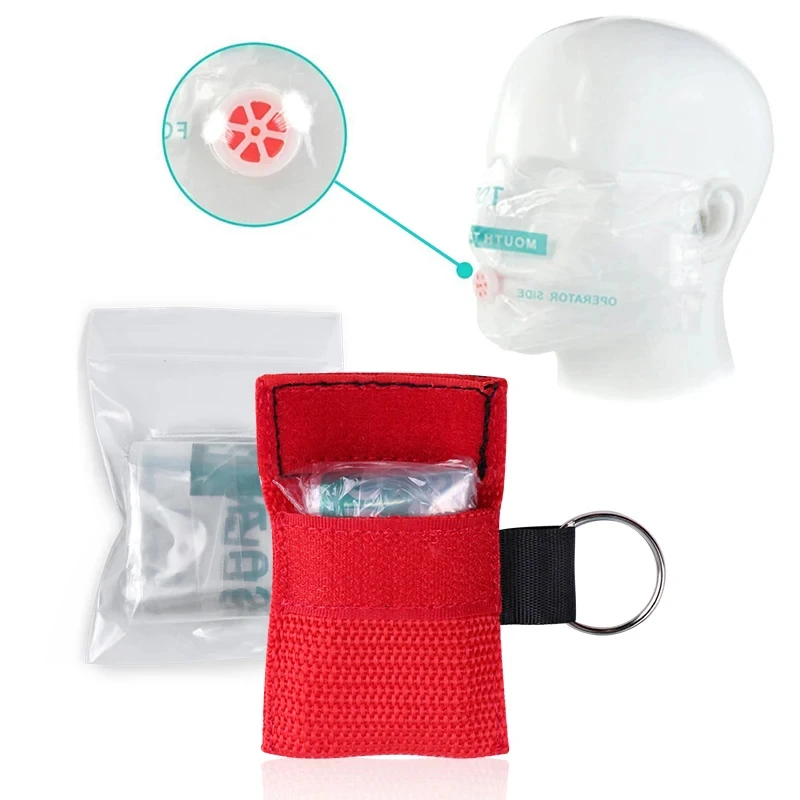 1PCS CPR Resuscitator Mask Outdoor Emergency Use Disposable Travel CPR Pocket Mask CPR Breathing Film First Aid Breath Mask