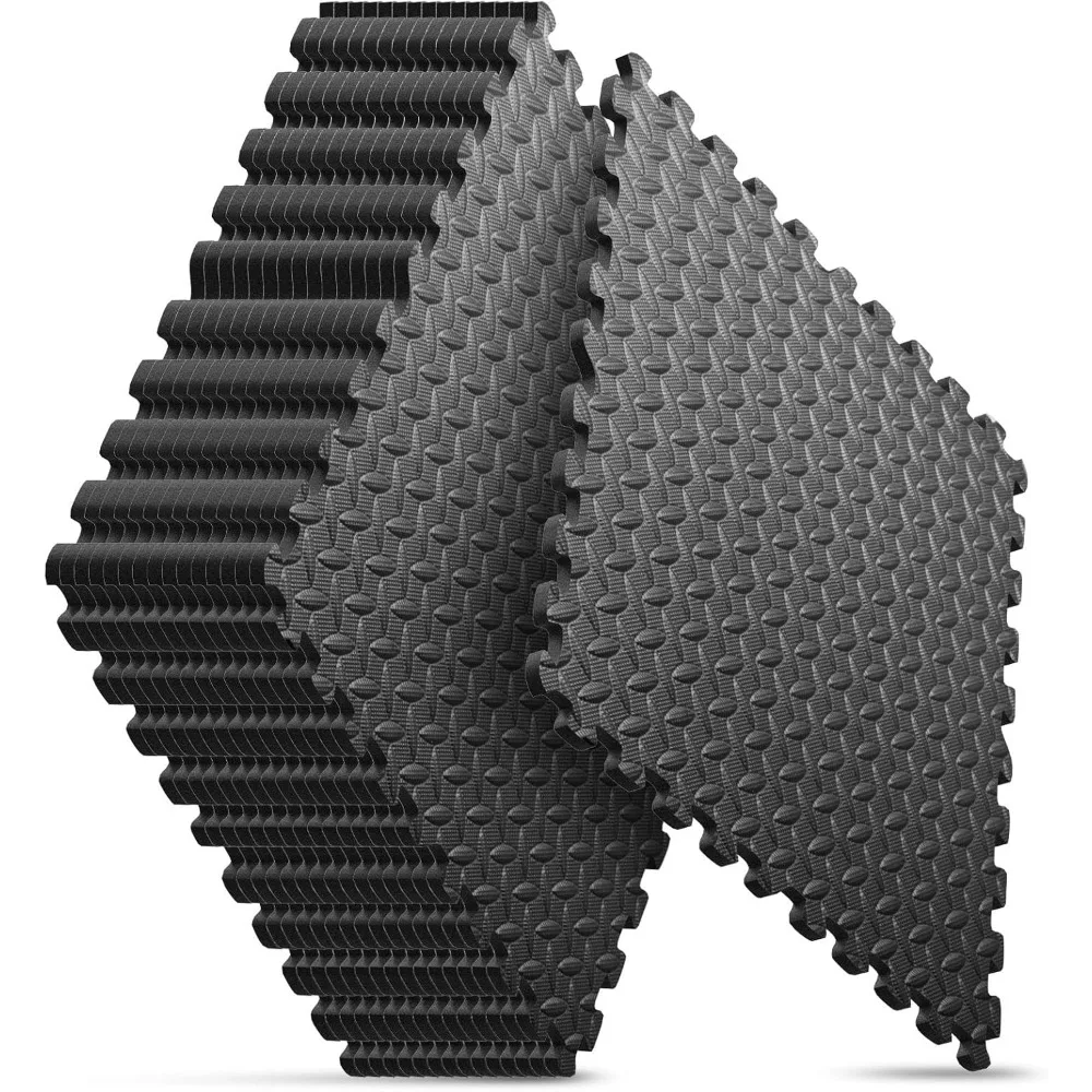 

24 in x 24 in x ½ in - 16 Tiles Home Gym Mat, Puzzle Exercise Mat, EVA Interlocking Foam Floor Tiles for Home Workout Equipment