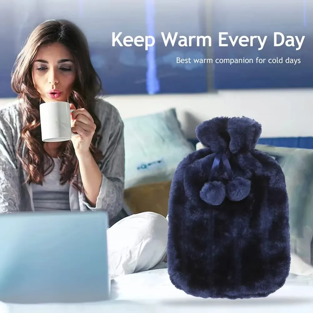 Removable Hot Water Bottle Cover Explosion Proof Cold-proof Covering Leak-proof Washable Faux Fur Fleece Winter Accessories