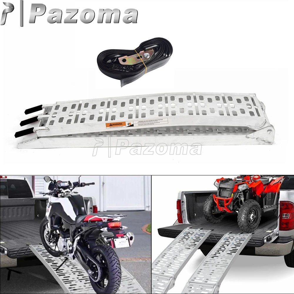 

Motorcycle / ATV Loading Ramps Aluminum Foldable Carrying Motorbike Ramp For Truck Cars Auto Trailer Transportation Load Ladder