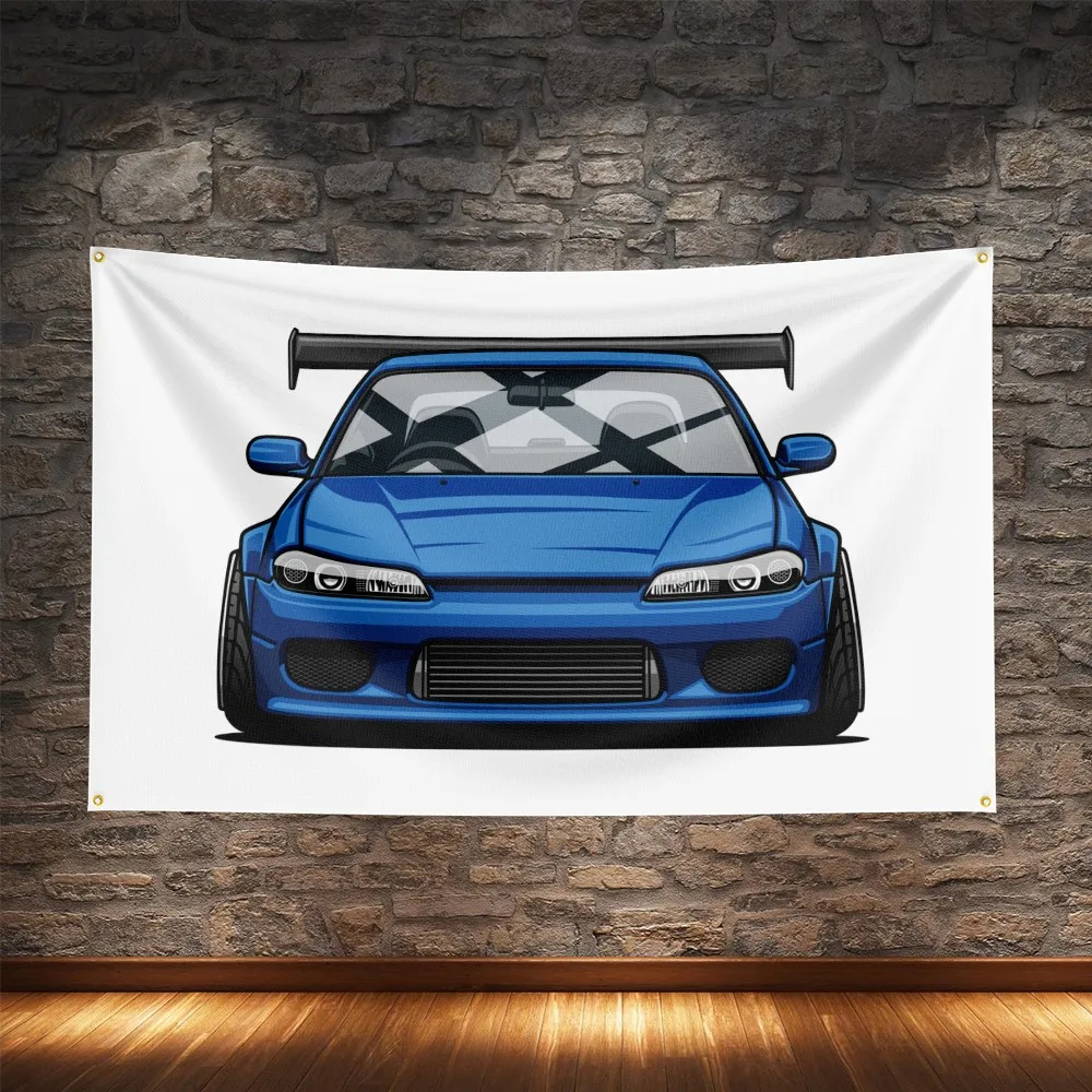 JDM Legend Car Flag Polyester Digital Printing Modified Cars Culture Banner For Decoration