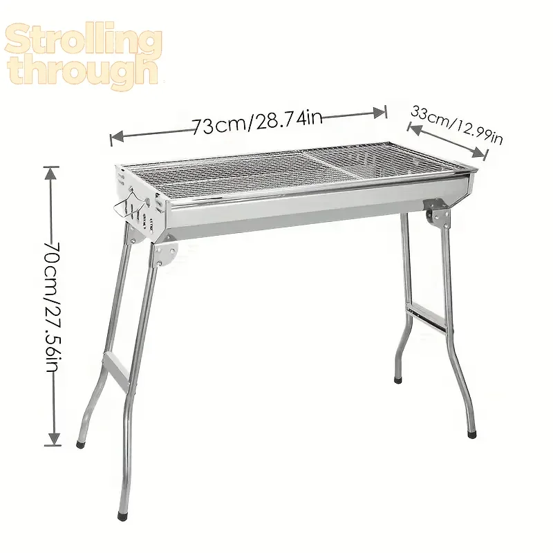 

Утолщенный большой гриль из нержавеющей стали для дома и кемпинга