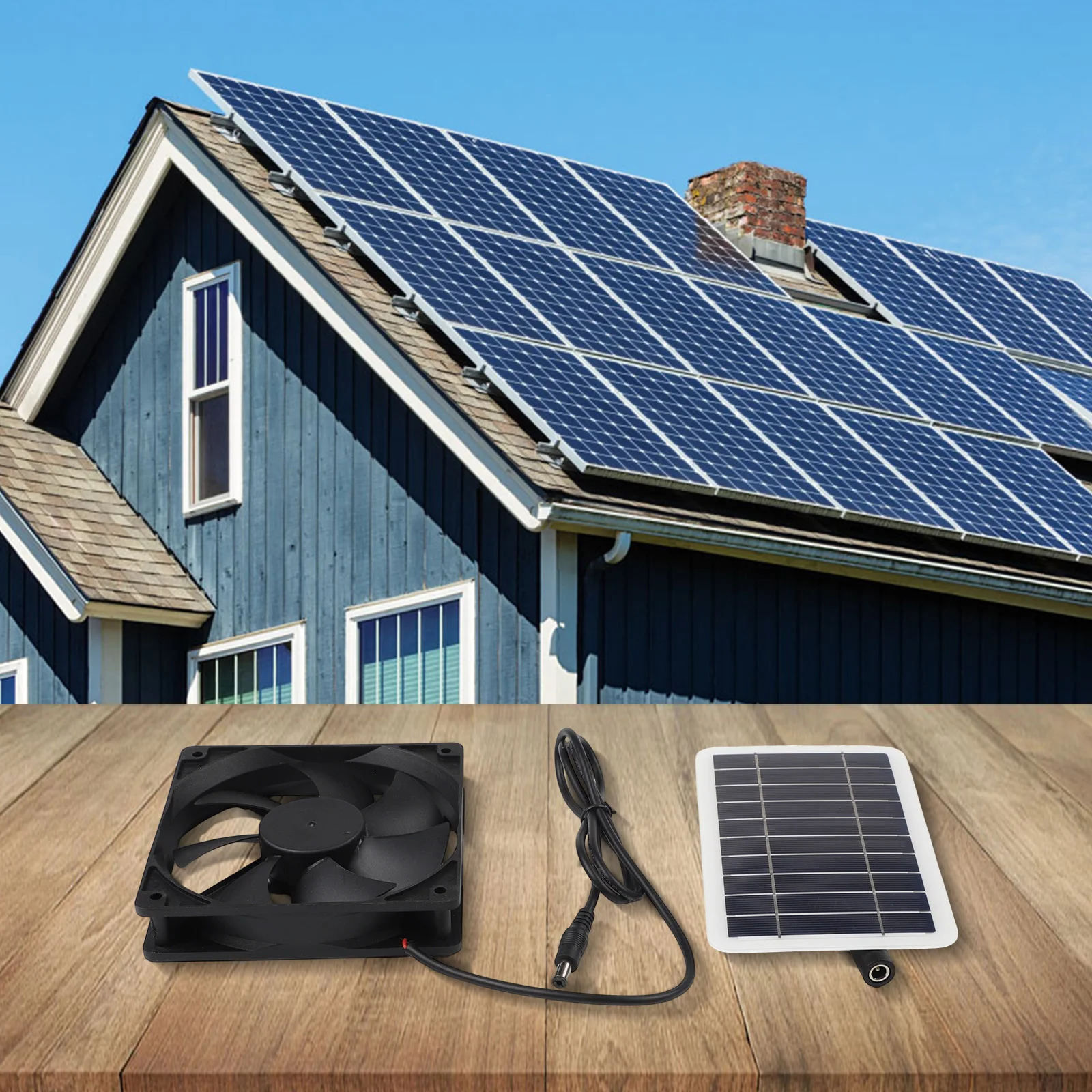 

159x94 мм Вентилятор с солнечной панелью Вентилятор на солнечной энергии USB-выходной порт Водонепроницаемый и устойчивый к атмосферным воздействиям Компактный и портативный