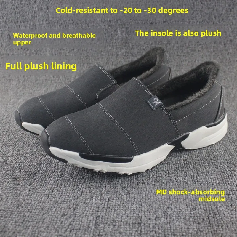

Warm Fce Lined Low Cut Snow Boots Women's Outdoor Breathable Slip-On Winter oes Anti-Slip Rubber Sole Comfortable Casual