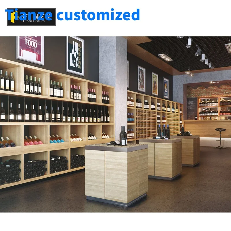 （customized）Good Design Shop Fitting Modern Wine Store Design Retail Factory Price Display Shelf