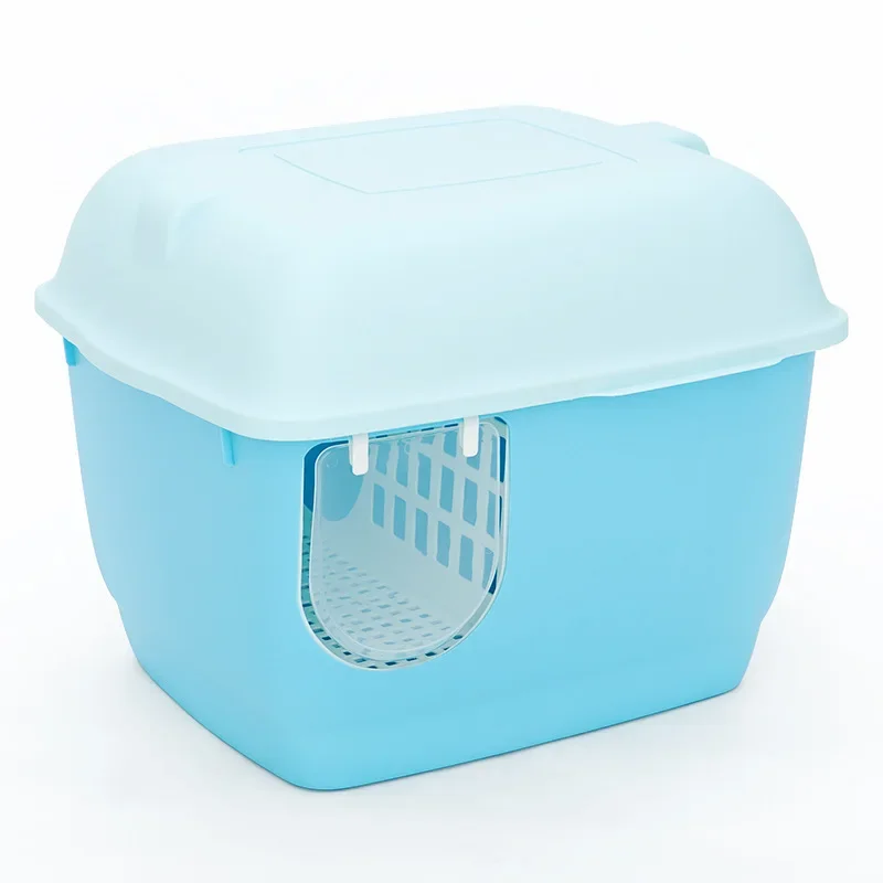 

Large Enclosed Cat Litter Box Easy Clean Design Partition Storage Cat Toilet With Flip Top Odor Control Fully Enclosed