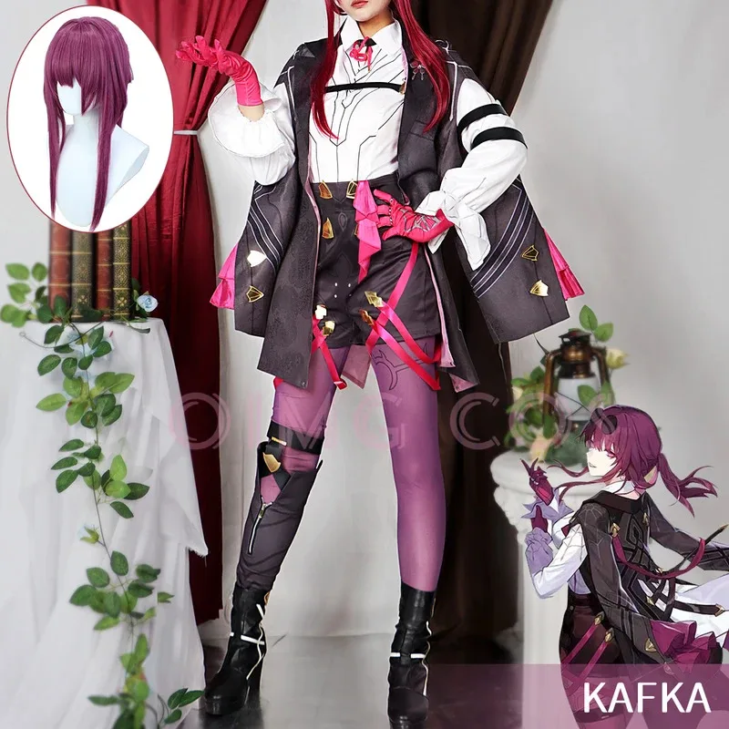 

Kafka Cosplay Costume Honkai Star Rail Carnival Uniform Wig Anime Halloween Women Costumes Game