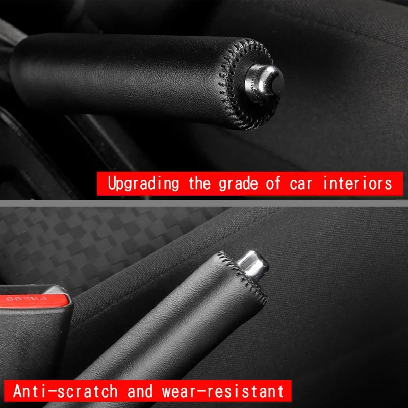A13Z-For Jimny Nomade 2025 Compatible PU Leather Car Handbrake Cover Protective Interior Accessory