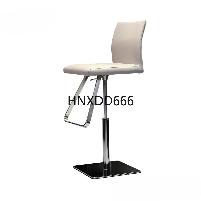 

Stainless steel light luxury bar chair household modern simple leather island chair high stool