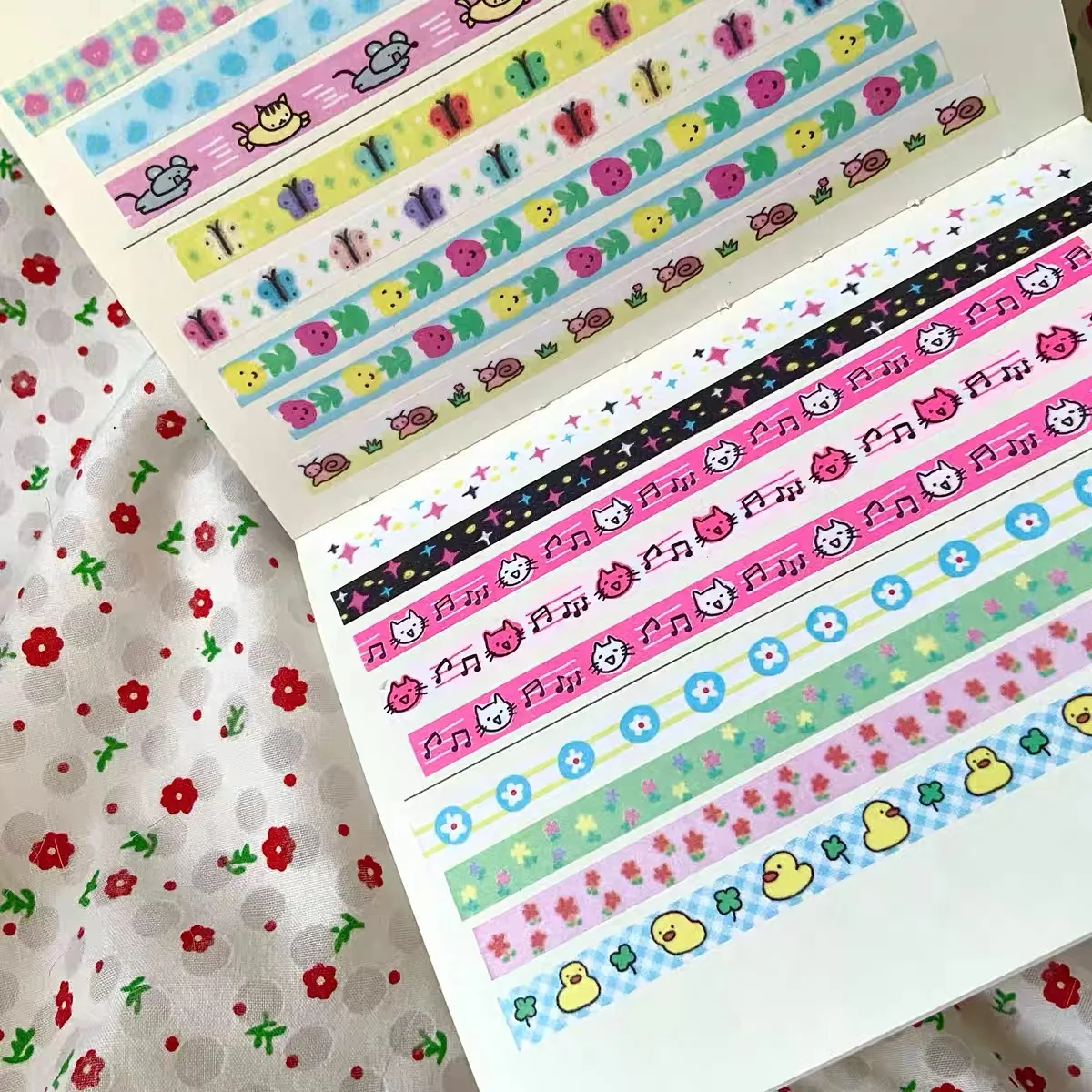 Cartoon 7mm cute animal colorful roll stickers hand account available