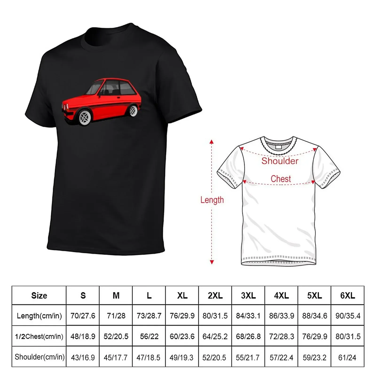 Mk1 Fiesta Supersport (Red) T-Shirt Aesthetic clothing plus size tops t shirt for men