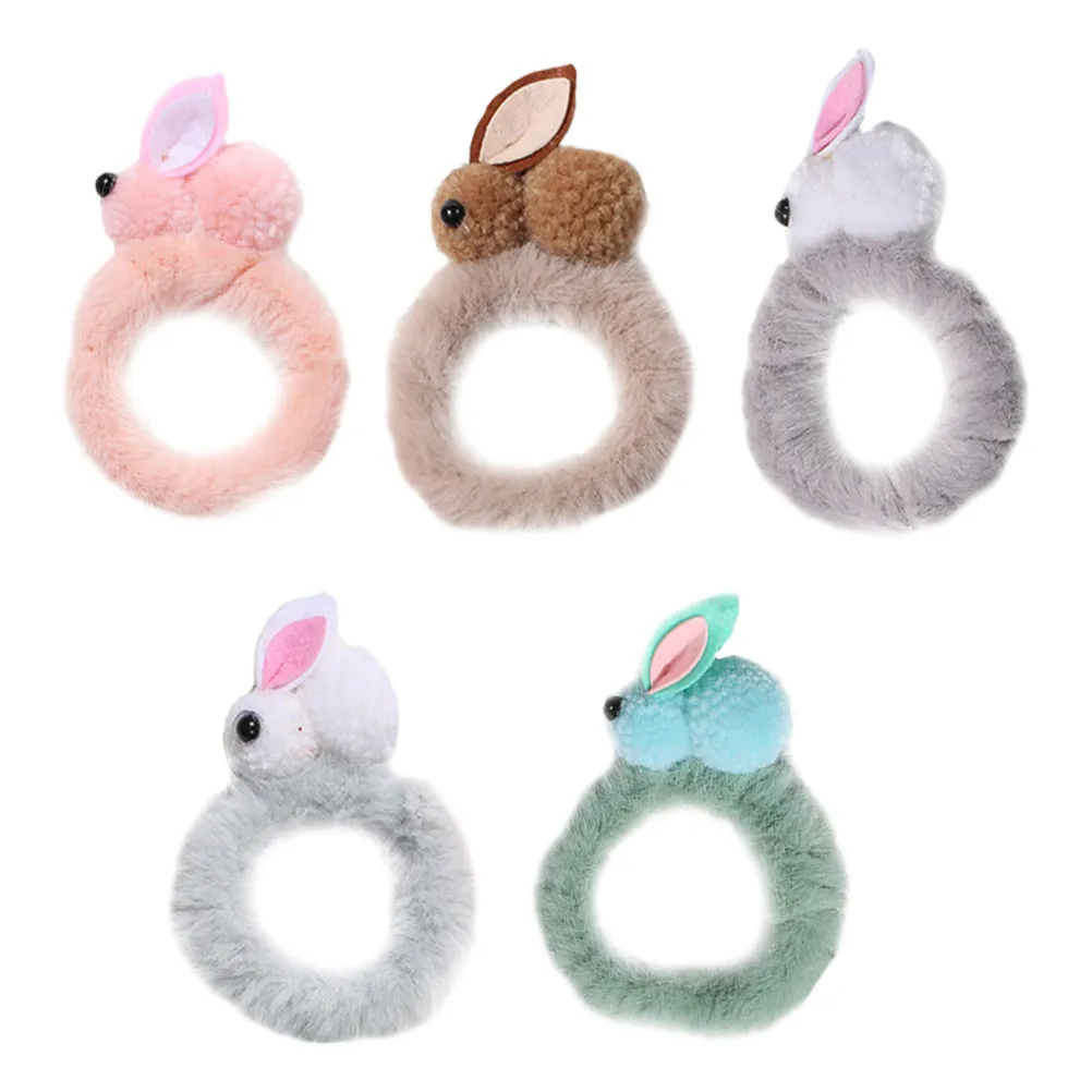 

Набор из 5 резинок для волос в конфетных цветах с модным животным принтом, удобные резинки для хвоста для повседневного образа