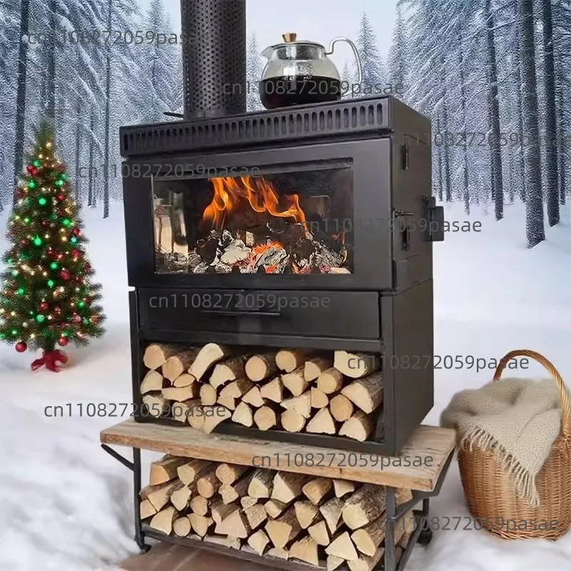 2025 New Real Fire Wood Fireplace - Home Heating Furnace for Living Room, Rural Homestays with Decorative Style