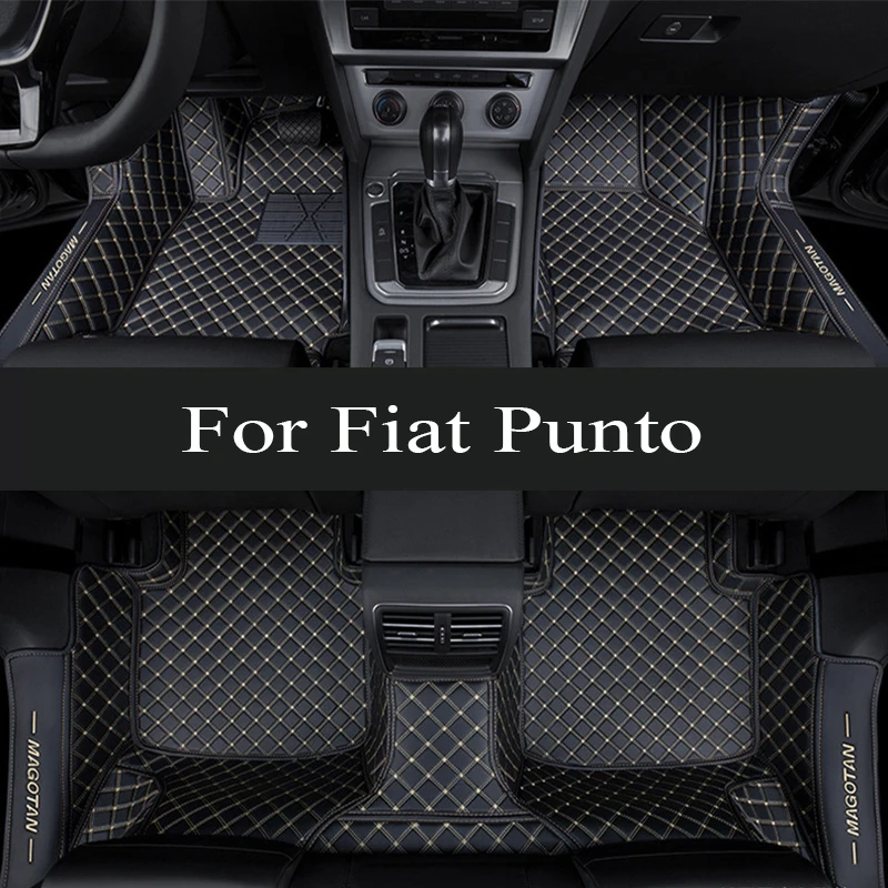 

Custom Made Leather Car Floor Mats For Fiat Punto 2007 2008 2009 2010 2011 2012 2013 Carpets Rugs Foot Pads trunk mat