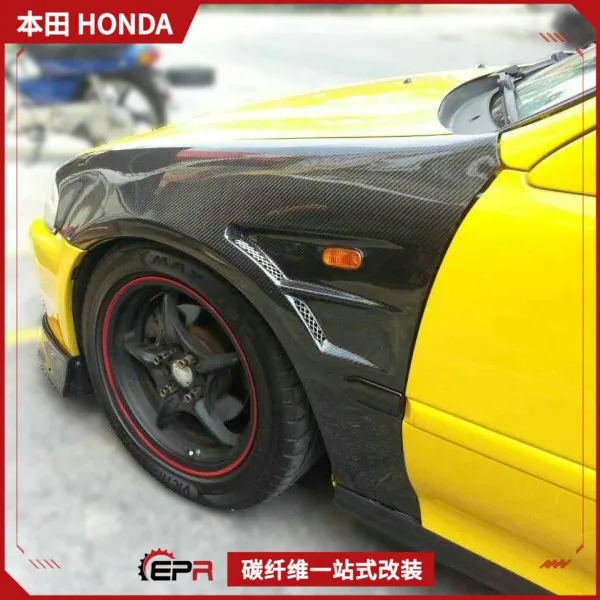 

92-95 Suitable for Honda Civic EG Carbon Fiber Retrofit Front Fender Vented Fender, Head Sand Board