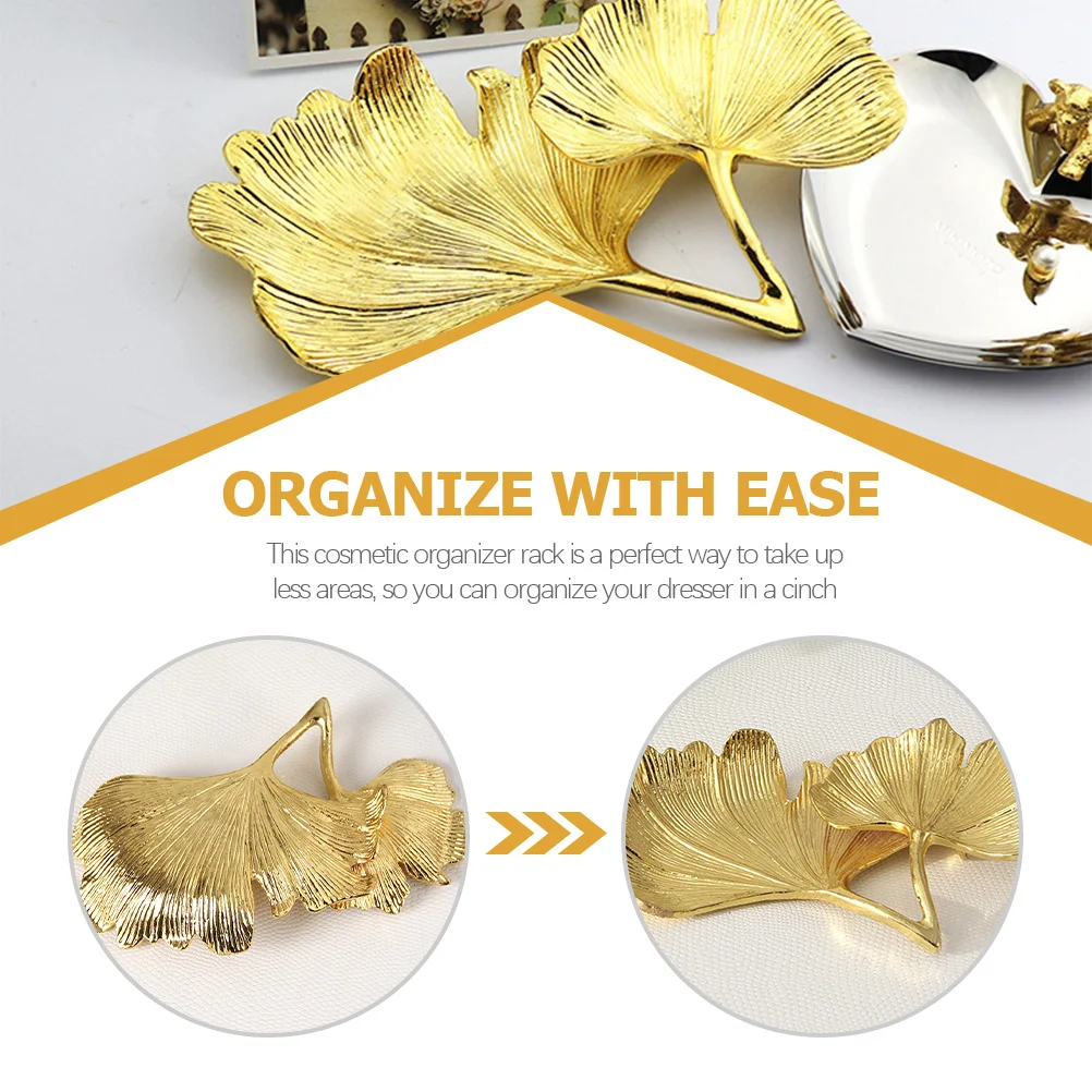 

Jewelry Tray Ginkgo Leaf Design Durable Organizer for Vanity Bedroom Living Room Multifunctional Jewelry Holder Display Plate