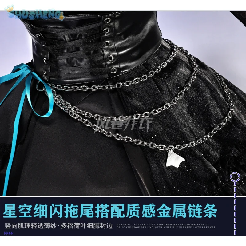 

Arknights Yahata Umiri Undermoon Executor Cosplay Costume Girl Sweet Gothic Dark Dress Props Gloves Halloween Party Uniform