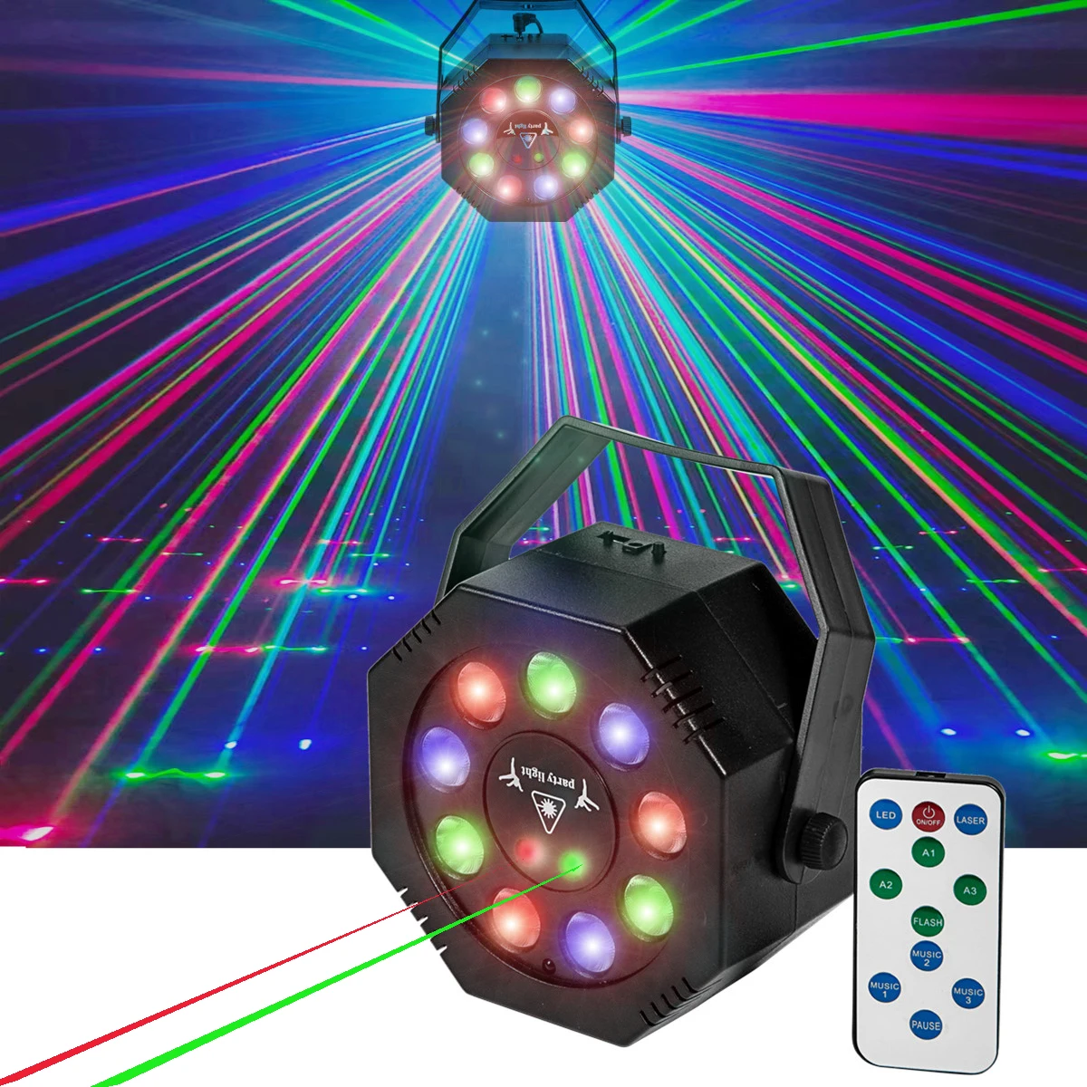Party Lights Control LED Stage Light DJ KTV Disco Lamp Projector Laser Lights Flash For Christmas Party Wedding Bar
