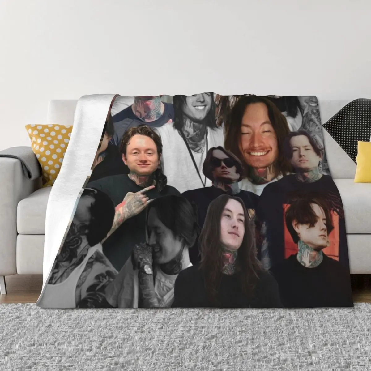 

noah sebastian photo collage Throw Blanket Soft Big anime Beautifuls christmas decoration Blankets