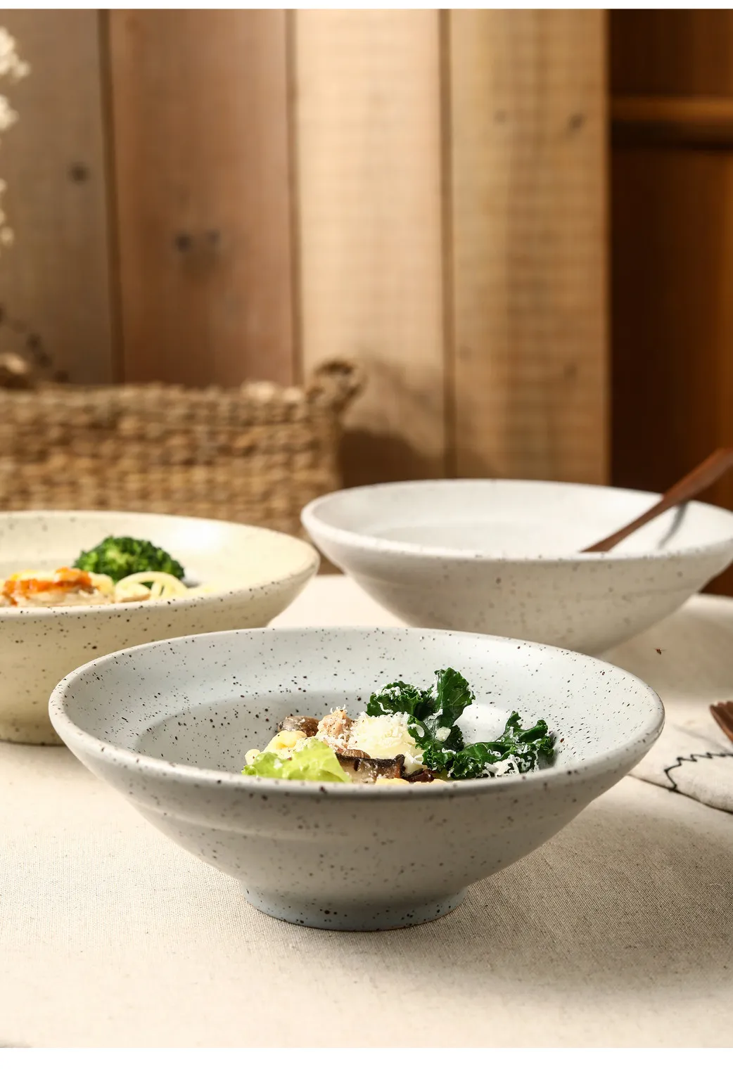 Vintage Japanese Ceramic Ramen Bowl, Handmade Stoneware Noodle Soup Bowl, Multipurpose Rice Bowl for Home & Restaurant Commercia