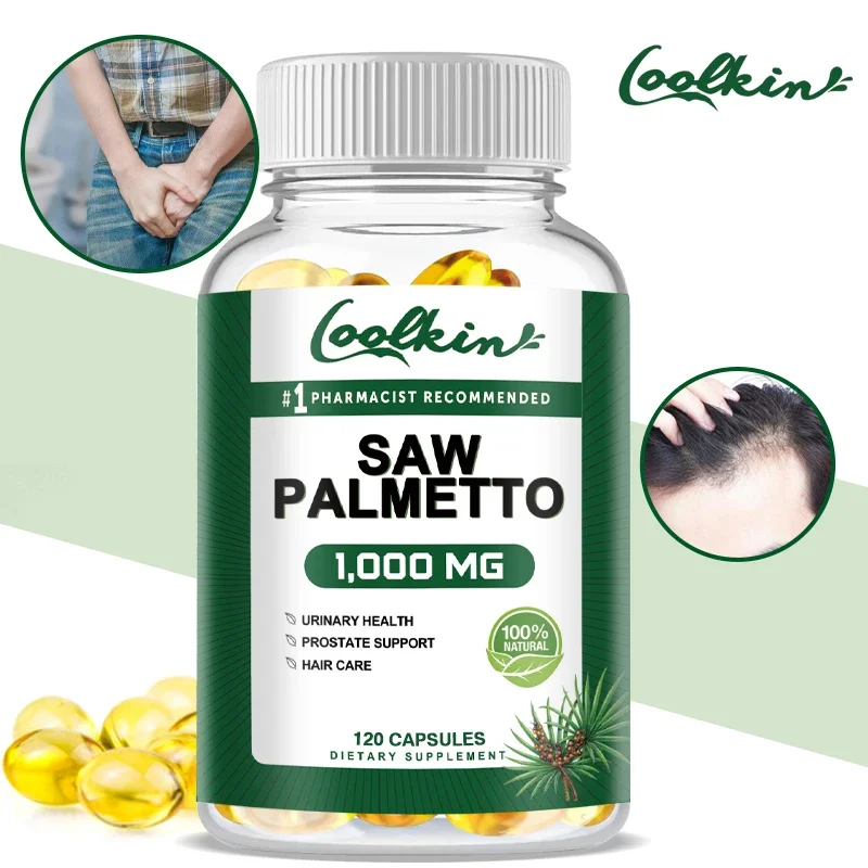 Saw Palmetto Capsules, Fatty Acids and Essential Nutrients From Saw Palmetto Berries Men\'s Health Support Non-GMO