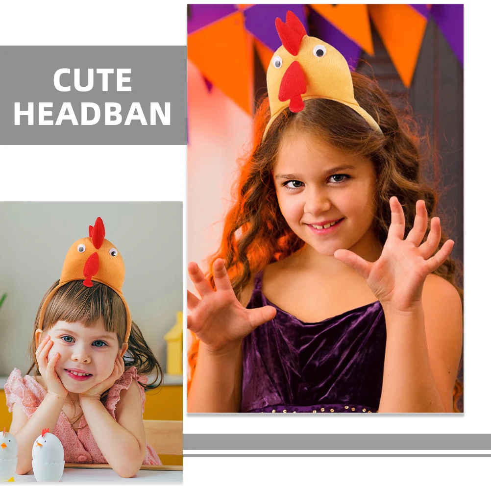 3 stks Pasen Haan Hoofdband PP Katoen Haan Haar Hoepels Dieren Kostuum Kids Cartoon Haarbanden Voor Pasen Party Cosplay Props