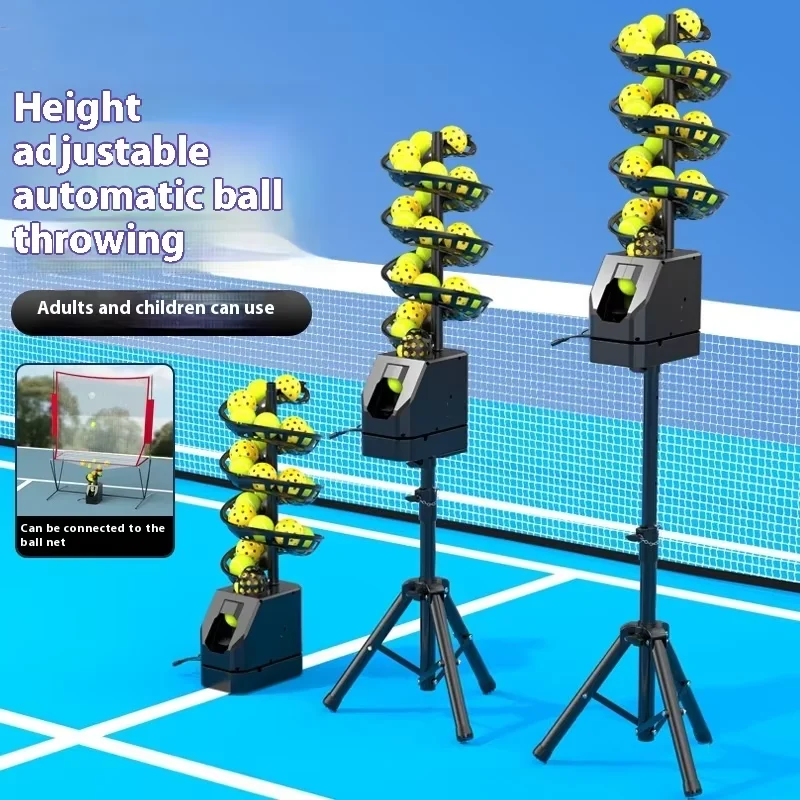 Professional 33pcs Ball Throwing Machine Remote Control Auto Pickleball Tennis Ball Launching Toss Training Equipment With Net