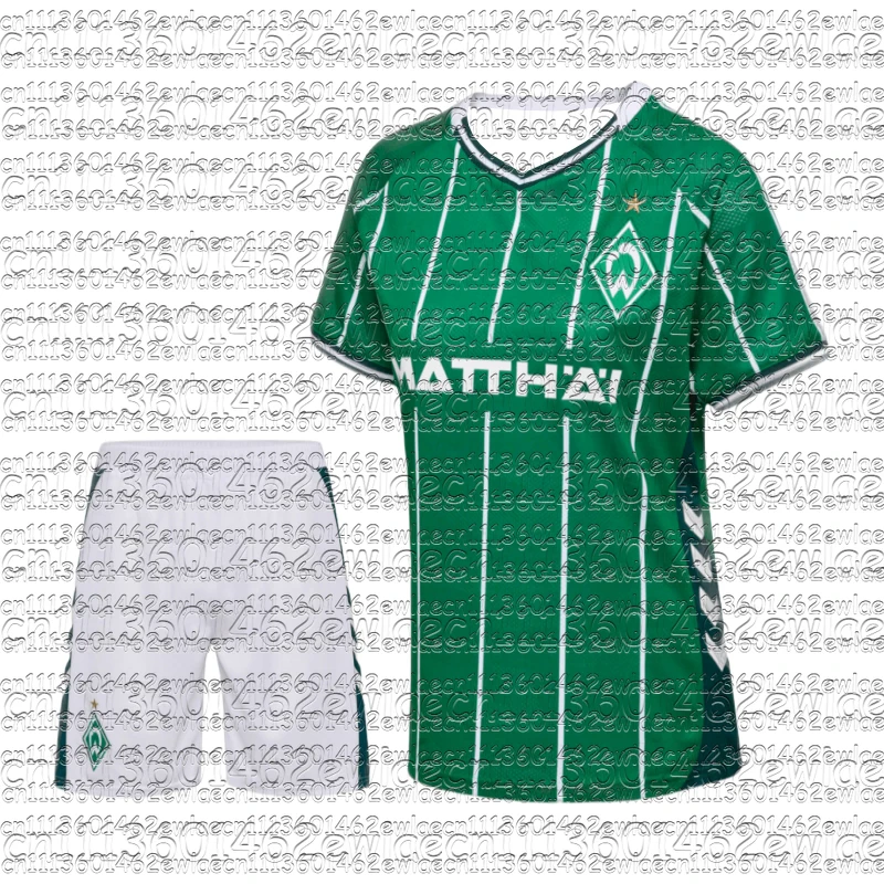 2026 New Bremen Family Matching Soccer Jersey Green White Stripes Breathable Moisture Wicking Sports Uniform Kit Training Top