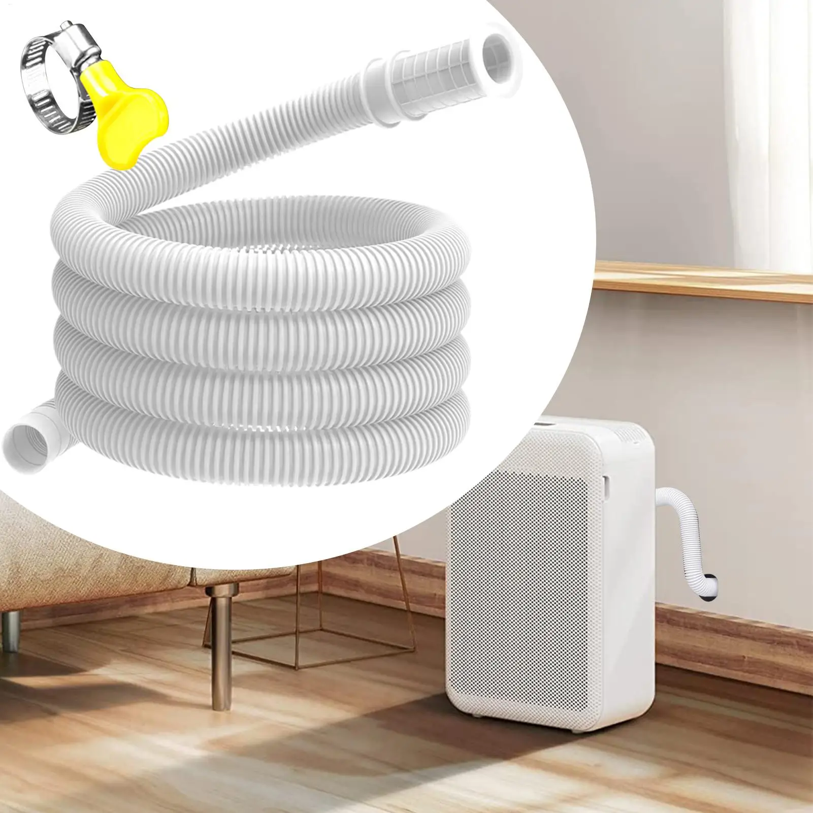 3 M/4M/5M Portable Air Conditioner Drain Hose Flexible Leakproof Tube with Clamp AC Water Drain Hose for Window Mini Split Unit